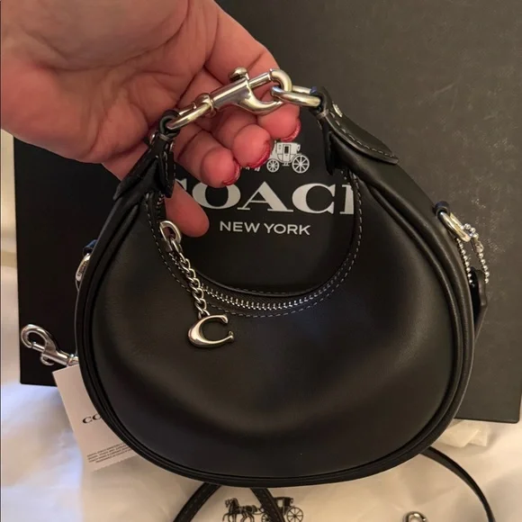 🖤🩶Coach NWT Black /Silver Jonie Crossbody Bag with Silver Hardware - Picture 3 of 7